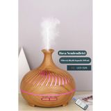 Tg Ultrasonik Hava Nemlendirici Difüzörü Buhar Makinası 7 Renk LED Işıklı 500 ml - Açık Kahverengi