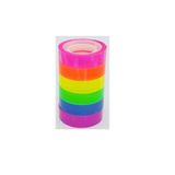 TGB Neon Renkli Şeffaf Bant Gökkuşağı 6 Lı 12mm*10y
