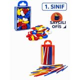 Tgb SaygılıofismSayı Sayma Seti 1 Paket Plastik Sayı Sayma Çubukları ve Fasülyeleri 1. Sınıflar için Renkli Çubuk Fasulye