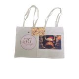 TGD_Designs Logo ve Figür Baskılı 3'Lü Avantaj Set Ham Bez Omuz Çantası TGDC0021