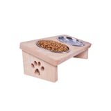TGPET Luni Ahşap Demonte Kedi Köpek Mama Ve Su Kabı