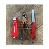 Tgt Fit Pense Seti Cobalt Çelik Pense Izeltaş Kablo Sıyırıcı Bordo Çakı 3lü Set - 3 LÜ SET - Kırmızı - Gri
