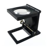 TH-9005A Katlanabilir Metal Işıklı Büyüteç – 8x Zoom, LED Aydınlatmalı, Deri Kılıflı