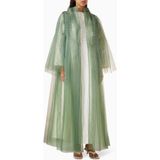 Tha Seen Şık Üç Parça Abaya ve Elbise Seti ile Rahat ve Zarif Stil - Yeşil - XL