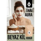 Thai Aura Saf Öğütülmüş Beyaz Kil 100 gr – Cilt Arındırıcı, Detoks ve Maske İçin %100 Doğal