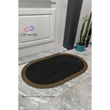 Thalia Home Jüt Hasır Kapıönü Paspası Halı Yolluk Hasır Banyo Paspası - Siyah - Kahverengi - 60 x 100 cm
