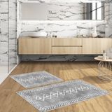 Thalia Home Talia Home Kaymaz Taban Yıkanabilir 2 Li 60X100 - 50X60 Banyo Halısı Paspas Klozet Takımı - Açık Gri - 60 x 100 cm