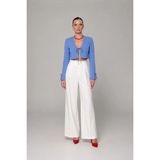 Thalure Kadın Mavi Bağcıklı Crop Ceket - XL - Regular Fit - 01.Mavi