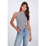 Thalure Kadın Siyah Pötikare Kruvaze Slim Fit Yelek