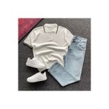 THANBUTİK Triko Yarım Fermuar Tshırt ve Baggy Pantolon Takım