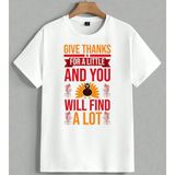 Thanksgiving Sukran Gunu Hindi Unisex Oversize Tişört Beyaz - XL