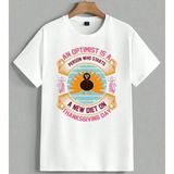 Thanksgiving Yeni Diyet Hindi Unisex Oversize Tişört Beyaz - M