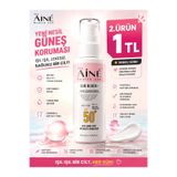 The Aine Health Lab. Sun Block SPF50+ Ton Eşitleyici Pink Güneş Kremi, Leke Karşıtı, Nemlendirici & Makyaj Bazı 50ml