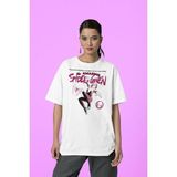 The Amazing Spider Gwen Baskılı Unisex Tişört, Oversize Marvel Tişört - Beyaz