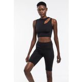 The Base Kadın Siyah Scuba Dalgıç Kumaş Biker Spor Tayt Crop Takım