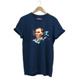 The Baski Atatürk Göktürk Milliyetçi Baskılı %100 Pamuk Premium Lacivert Tişört