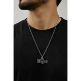 The Beatles Logo Detaylı Siyah Gümüş Renk Müzik Grubu Kolyesi Hediye