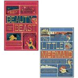 The Beauty and the Beast, The Little Mermaid and Other Fairy Tales MinaLima Edition By Gabrielle-Suzanna Barbot de Villenueve & Hans Christian Andersen 2 Books Collection Set