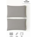 The Berb | 2'li Havlu Dokulu Yastık Kılıfı Seti | 50 x 70 | Fermuarlı | Yumuşak Terry Kumaş - Vizon - 50x70