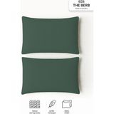 The Berb | 2'li Havlu Dokulu Yastık Kılıfı Seti | 50 x 70 | Fermuarlı | Yumuşak Terry Kumaş - Yeşil - 50x70
