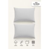 The Berb | 2'li Penye Yastık Kılıfı Seti | %100 Pamuk | 50 X70 | Fermuarlı | Jersey Kumaş - Açık Gri - 50 x 70