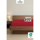 The Berb Likralı Penye Lastikli Çarşaf, Premium Penye Kumaş, Yüksek Gramaj | Özel Kutusu ile - Kırmızı - 180x200