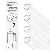 The best MOON Stanley Kupası için 12 İnç Yeniden Kullanılabilir Plastik Kalp Pipetleri 40oz ve 30oz Bardak Aksesuarları Sevimli Şeffaf Ekstra Uzun Yedek saman 4'lü Paket fırça ile Sevgililer Günü