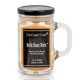 The Candle Daddy - Bofa Deez Nutz Mum - Muz Fındık Ekmeği, Fındık Kokulu Çift Katmanlı Mum - 10 oz Mason Kavanoz Mumu - ABD'deki Küçük Partiler Halinde Dökülen Komik Şaka Şaka Mumu