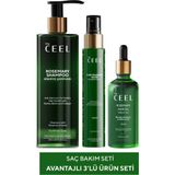 The Ceel 3'lü Saç Bakım Seti 400-499 ml Aşırı Yıpranmış Saçlara Dökülme Karşıtı Etki ve Vegan Formül