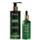 The Ceel Biberiye Saç Bakım Seti - Hacim Verici Şampuan (250 ml) ve Besleyici Biberiye Yağı Kompleksi (50 ml) - Biotin, Keratin ve Hint Yağı İçeren Dolgunlaştırıcı, Kaş ve Kirpik Bakım Rutini