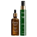 The Ceel Biberiye Suyu & Hint Yağı Seti 100ml+50ml, Rosemary Water ve Castor Oil, Saç, Kaş, Kirpik İçin Hacim, Parlaklık ve Besleyici Vegan Doğal Rutin