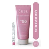 The Ceel Leke Karşıtı Ton Eşitleyen SPF 50+ 50 ml Glutatyon, Hyaluronik Asit Etkili Pembe Renkli Güneş Kremi
