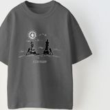 The Champ Clothing Busıness Stratecy Yazılı Yürüyen Satranç Tasarım Baskılı Füme Çocuk T-Shirt