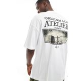 The Champ Clothing Büyük Beden Erkek Tişört %100 Pamuk Beyaz Oversize Yazlık