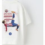 The Champ Clothing Earned Not Gıven Yazılı Futbol Tasarım Baskılı Beyaz Çocuk T-Shirt