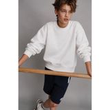 The Champ Clothing Erkek Çocuk Oversize Sweatshirt Basic Beyaz – Bisiklet yaka, 3 iplik şardonlu polar