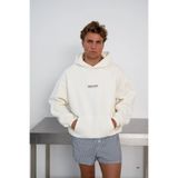 The Champ Clothing Erkek Oversize Sweatshirt Hoodie CHMP STUDIOS Baskılı Beyaz – Kapüşonlu, Kanguru Cep, 3 İplik