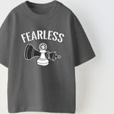 The Champ Clothing Fearless Yazılı Satranç Tasarım Baskılı Füme Çocuk T-Shirt