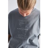 The Champ Clothing Futbol Sahası Desenli %100 Pamuk Erkek Oversize Tişört