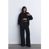 The Champ Clothing İçi Polar Oversize Kesim Kapüşonlu fermuarlı Siyah Eşofman Takımı