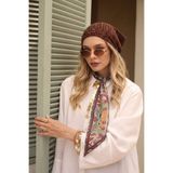 The Champ Clothing Kadın Boyun Fuları Aurelia Jardin Desenli Bordo – İnce Form, Zarif ve Şık Aksesuar