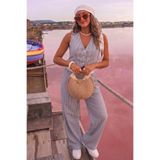 The Champ Clothing Kadın Hasır El Çantası Luna Riviera, Yuvarlak Formlu, El İşçiliği Detaylı, Yazlık Model, Bej