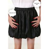 The Champ Clothing Kadın Luna Bubble Astarlı Saten Balon Mini Etek Siyah - Lastikli Bel, Hacimli Şık Tasarım