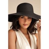 The Champ Clothing Kadın Marea Sole Geniş Kenarlı Hasır Şapka Siyah – Plaj, Tatil ve Yaz Kombinleri İçin Şık