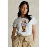 The Champ Clothing Kadın Oversize Grafik Ayıcık Desenli Casual Beyaz Tişört