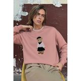 The Champ Clothing Kadın Oversize Sweatshirt, Ballerina Bear 3D Baskılı, Pembe, Bisiklet Yaka, S Beden