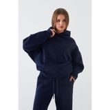 The Champ Clothing Kadın Oversize Sweatshirt Hoodie Basic Laci – Kapüşonlu, Kanguru Cep, 3 İplik Şardonlu