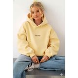 The Champ Clothing Kadın Oversize Sweatshirt Hoodie CHMP STUDIOS Sarı – Kapüşonlu, 3 İplik , Kanguru Cepli