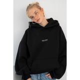 The Champ Clothing Kadın Oversize Sweatshirt Hoodie CHMP STUDIOS Siyah – Kapüşonlu, 3 İplik Polar, Kanguru Cepli