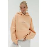 The Champ Clothing Kadın Oversize Sweatshirt Hoodie CHMP STUDIOS Turuncu – Kapüşonlu, 3 İplik , Kanguru Cepli